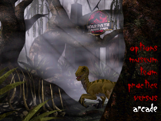 Warpath Jurassic Park title screen for Playstation